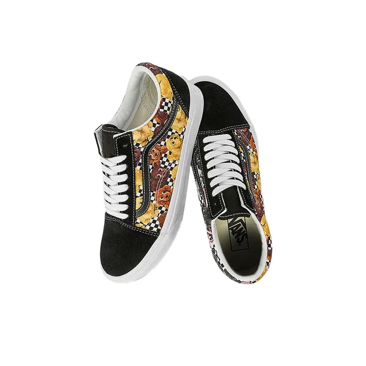 Vans Old Skool Low Tops Skateboarding Shoes Unisex Black White-4