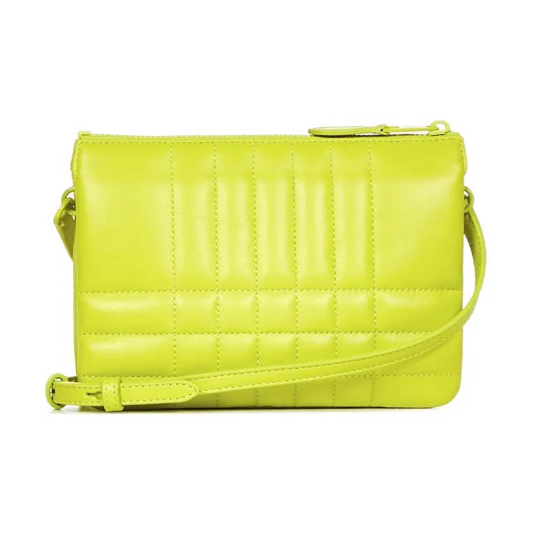 Burberry Lambskin Shoulder Bag, Crossbody Bag Women's Yellow-3