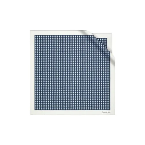 DIOR Silk Scarves Women's Marine Blue/White