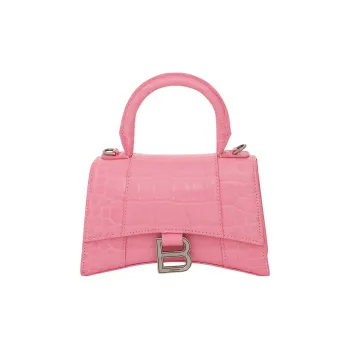 Balenciaga Hourglass Xs Logo Plaque Tote Bag