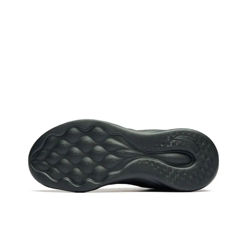 Anta Cushioning Breathable Lightweight Wear-Resistant Slip-Resistant Low-Top Running Shoes Men's Black-5
