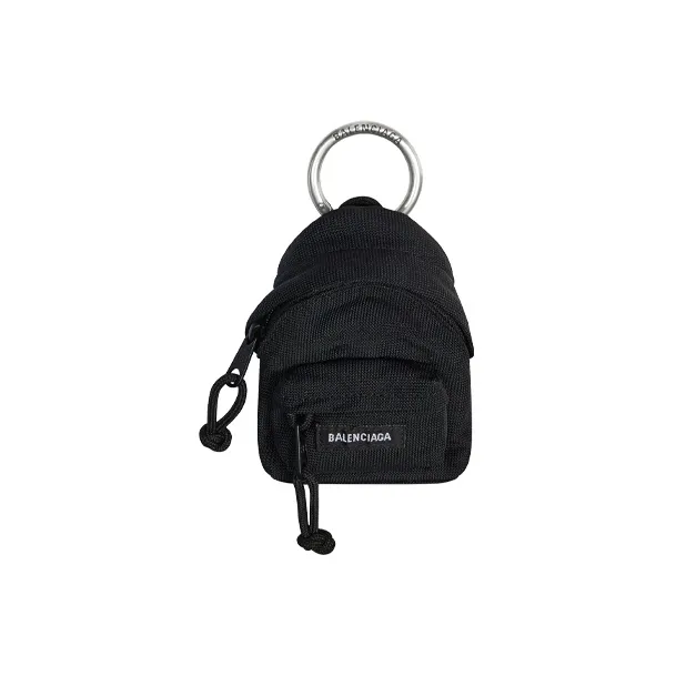 Balenciaga Polyamide Backpack Key Ring Bag Accessory Women's Black-0