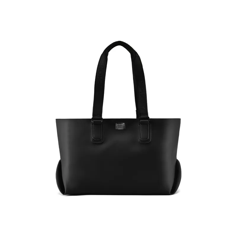 EPIPHQNY Nylon Fabric Tote Bag Shopping Bag Shoulder Bag Unisex Black-2