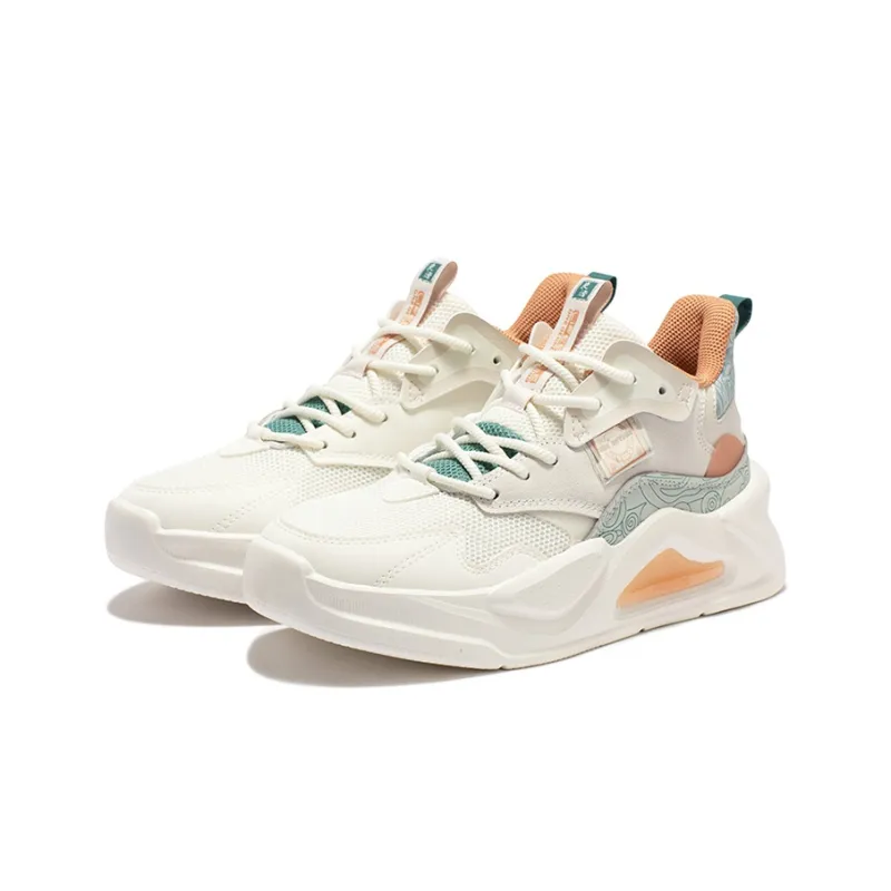 361° Jincheng Breathable Low Top Sports Casual Shoes Women's White Green-2