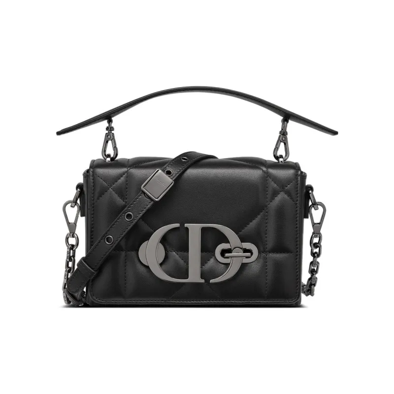 DIOR Montaigne Collection Matte Lambskin Box Bag Handbags Women's Black-0