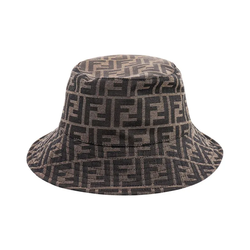 FENDI Cotton Bucket Hat Unisex Brown-0