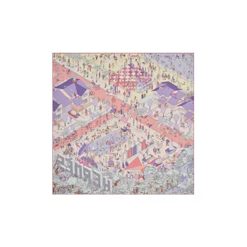 HERMES Silk Scarves Women's Purple