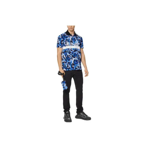 VERSACE Polo Shirts Men Blue