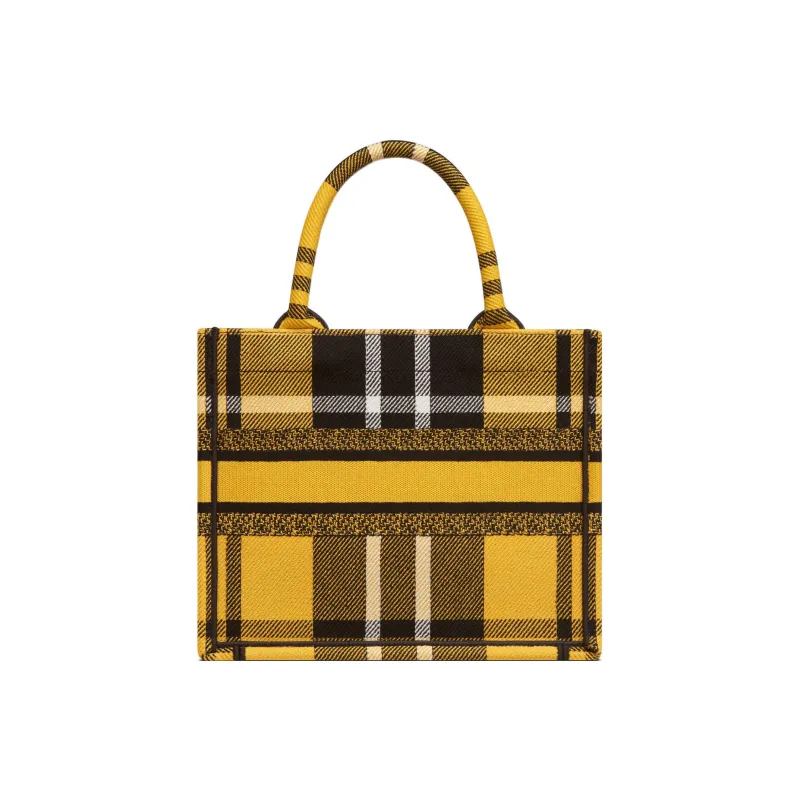 DIOR BookTote Embroidery Tote Bag, Shopping Bag, Shoulder Bag, Handbag Trumpets Women's Black/Yellow-2