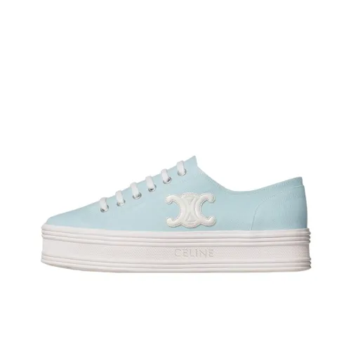 CELINE Canvas Shoes Women's Low-Top Light Blue