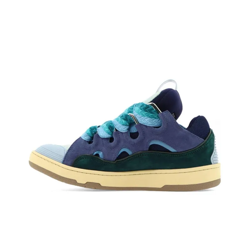 Lanvin Curb Low Top Stylish Skateboarding Shoes Men's Blue Purple-0