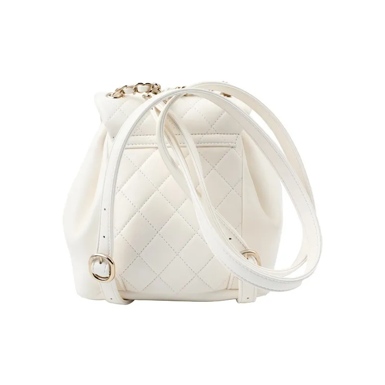 CHANEL 22A Early Fall Duma Sheepskin Backpack Women's White-2