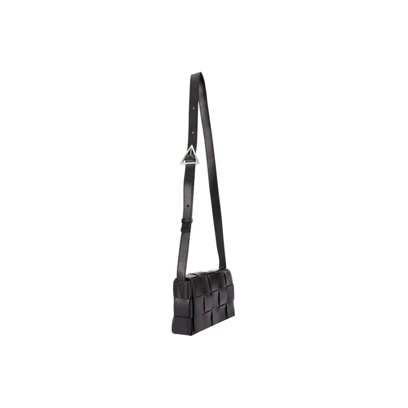 Bottega Veneta Cassette Intreccio Crossbody Bag Black/Parakeet-2