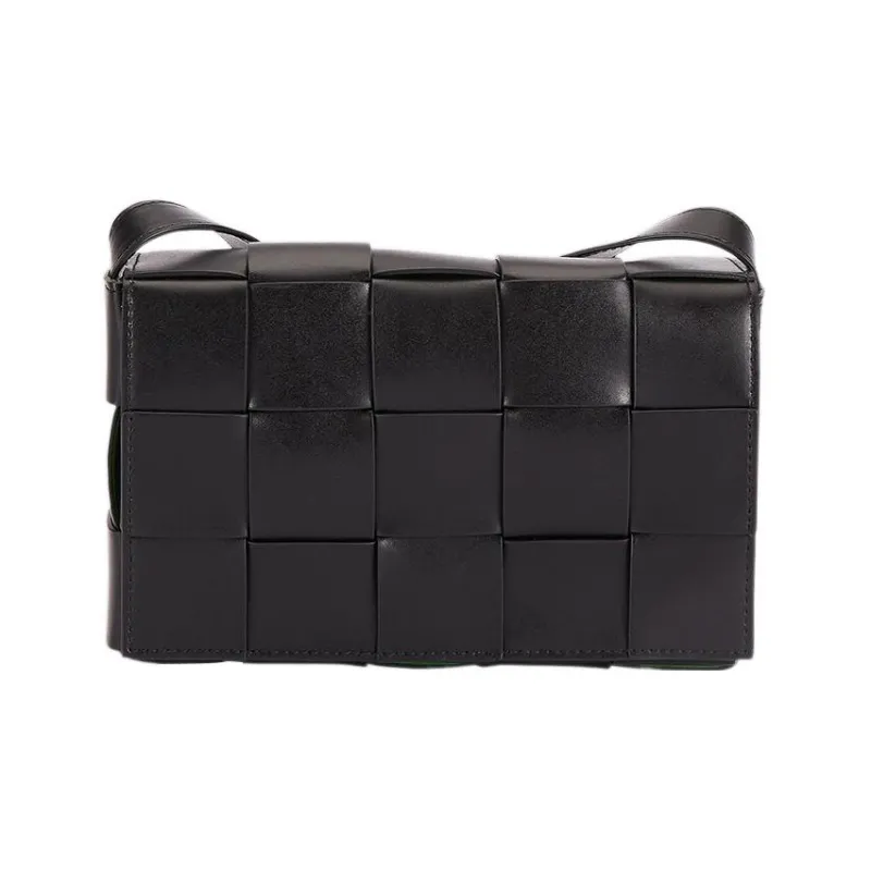 Bottega Veneta Cassette Intreccio Crossbody Bag Black/Parakeet-1