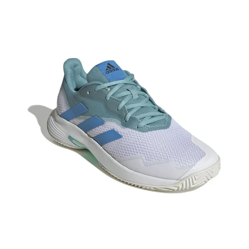 Adidas CourtJam Control Durable Breathable Low-Top Tennis Shoes Men's White Green-2