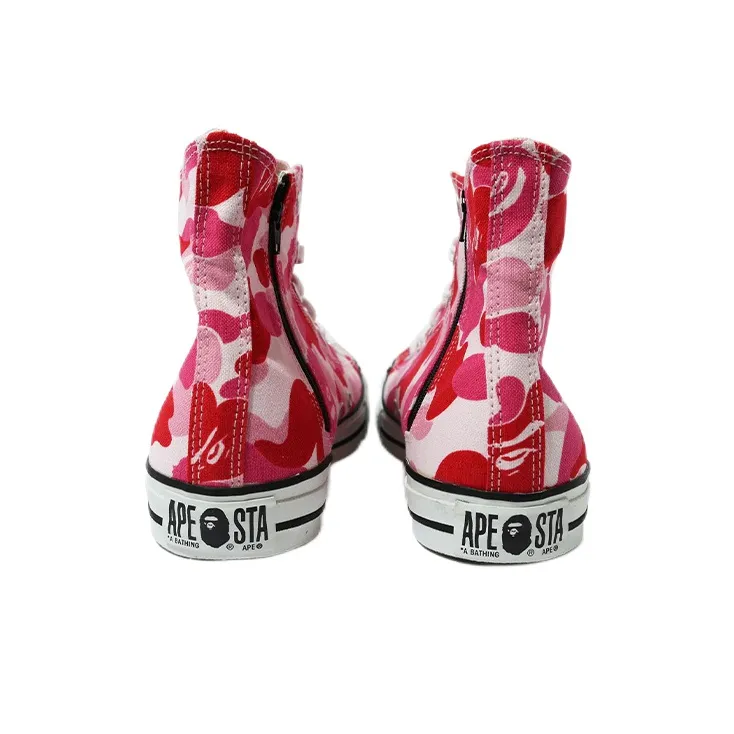 A BATHING APE ABC Camo APE STA HI Stylish Skateboarding Shoes Men's Pink-3