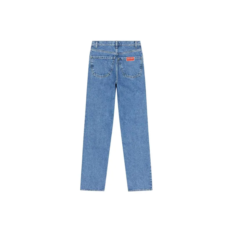 KENZO Logo Patch Straight Leg Jeans-1