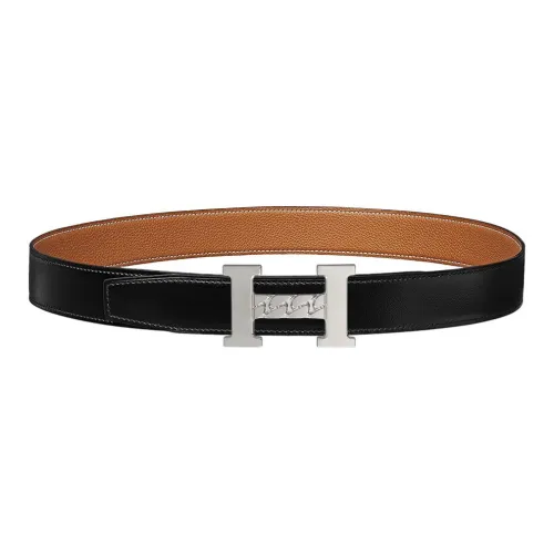 HERMES Leather Belts Men Black/Brown