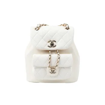 CHANEL 22A Early Fall Duma Sheepskin Backpack Women's White