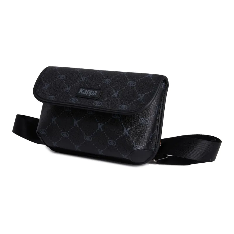 Kappa Matte Leather Messenger Bag, Crossbody Bag, Shoulder Bag Unisex Black-1