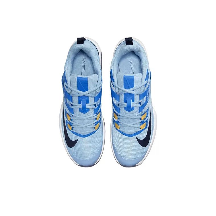 Nike Court Vapor Lite Clay Cushioning, Slip Resistant, And Abrasion Resistant Low Top Tennis Shoes Men's Blue White-3