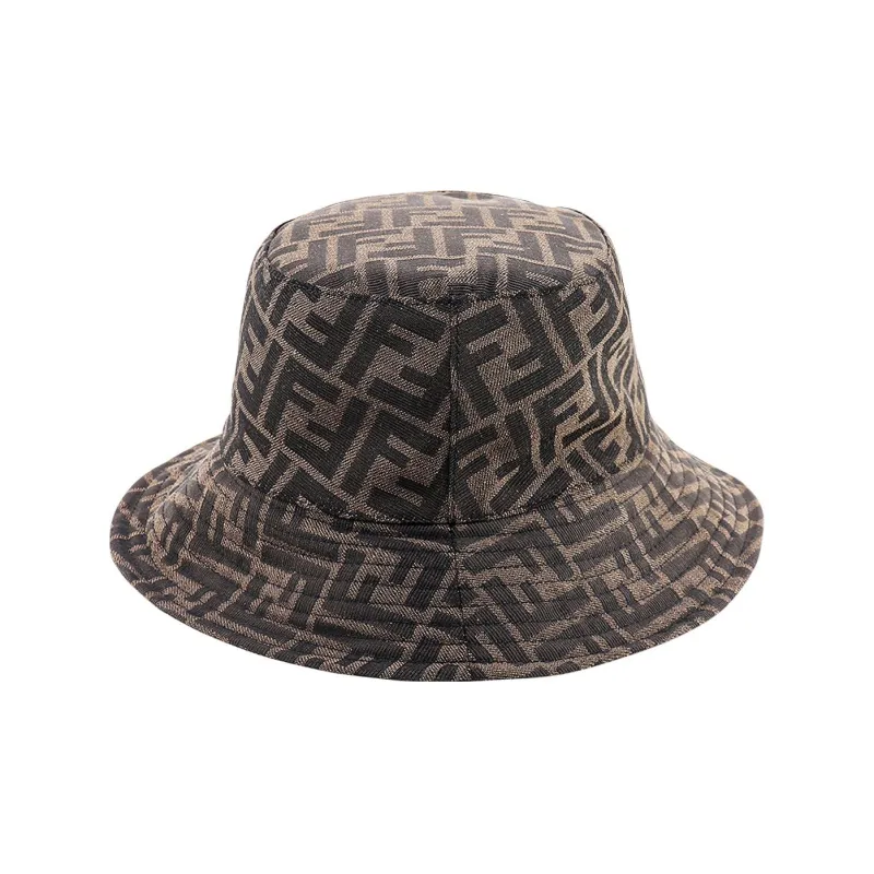 FENDI Cotton Bucket Hat Unisex Brown-1