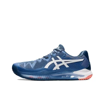 Asics Gel-Resolution 8 OC Anti-Slip Wear-Resistant Low-Top Tennis Shoes Men's Ocean Blue Wide Women's