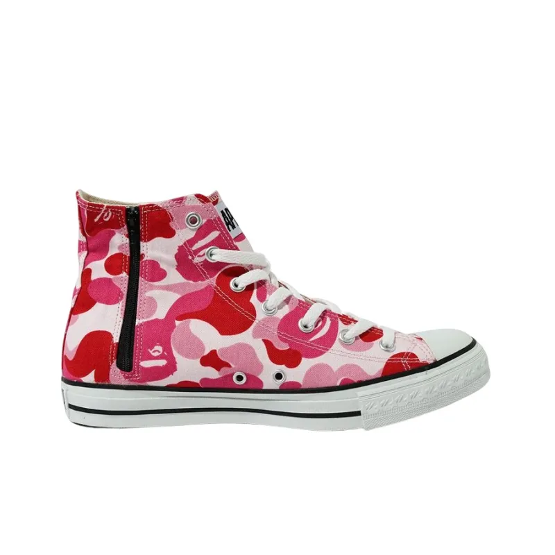 A BATHING APE ABC Camo APE STA HI Stylish Skateboarding Shoes Men's Pink-1