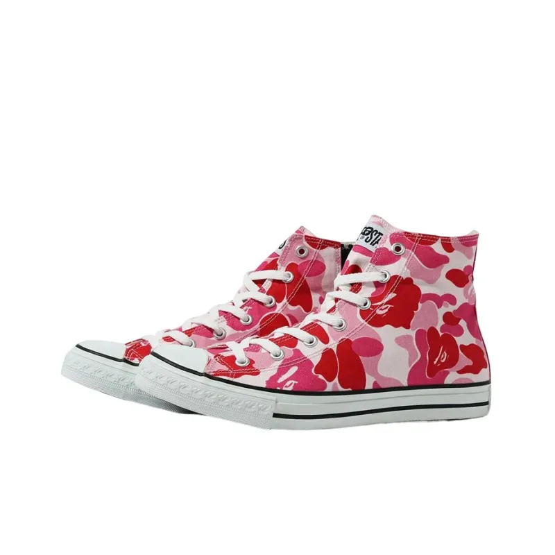 A BATHING APE ABC Camo APE STA HI Stylish Skateboarding Shoes Men's Pink-2