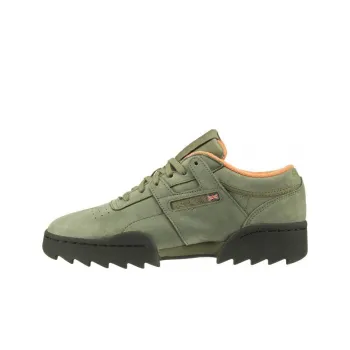 Reebok Workout Ripple OG Slip-Resistant Cushioning Wear-Resistant Low-Top Skateboard Shoes Women's Olive Green