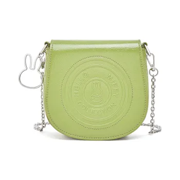 Miffy PU Chain Bag Versatile Saddle Bag Shoulder Bag Crossbody Bag Regular Women's Green/White