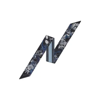 DIOR Silk Scarves Women's Black And Blue