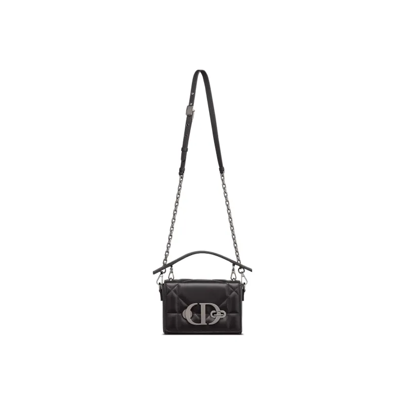 DIOR Montaigne Collection Matte Lambskin Box Bag Handbags Women's Black-5