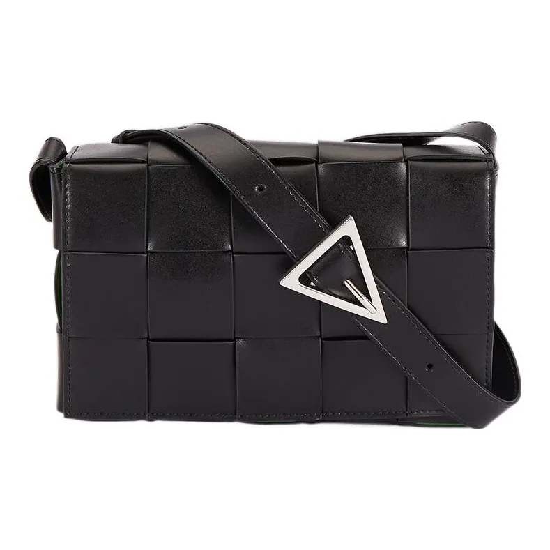 Bottega Veneta Cassette Intreccio Crossbody Bag Black/Parakeet-0