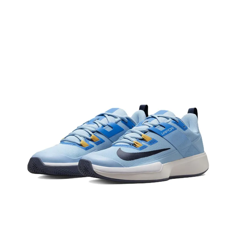 Nike Court Vapor Lite Clay Cushioning, Slip Resistant, And Abrasion Resistant Low Top Tennis Shoes Men's Blue White-2