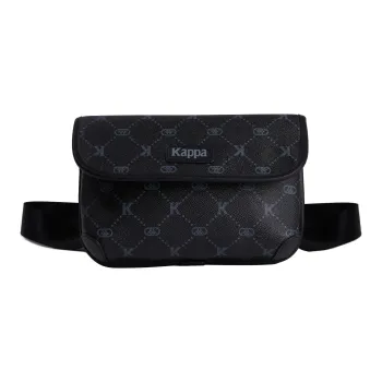 Kappa Matte Leather Messenger Bag Crossbody Bags Shoulder Bags Unisex Black