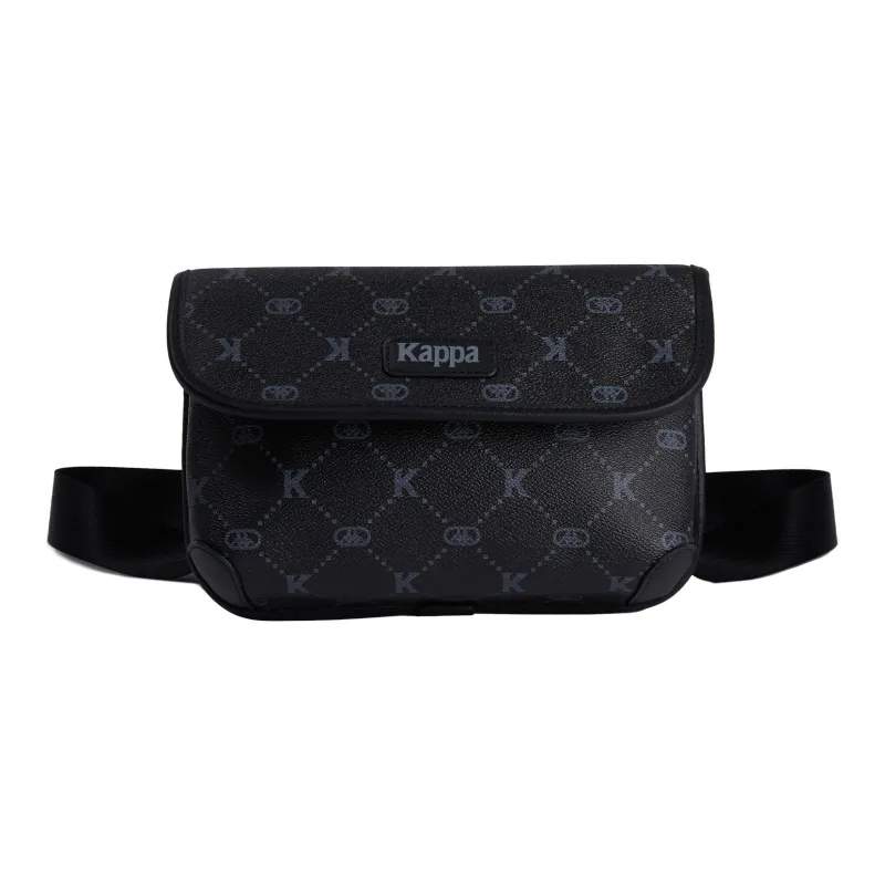 Kappa Matte Leather Messenger Bag, Crossbody Bag, Shoulder Bag Unisex Black-0