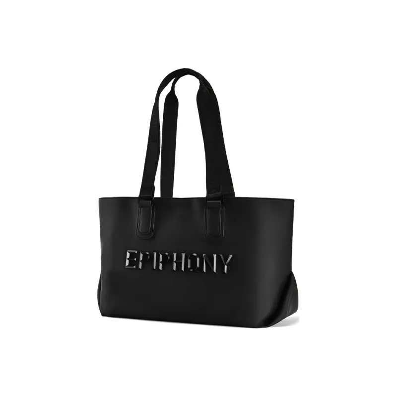EPIPHQNY Nylon Fabric Tote Bag Shopping Bag Shoulder Bag Unisex Black-1