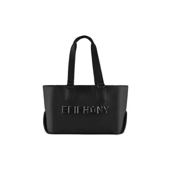 EPIPHQNY Nylon Fabric Tote Bag Shopping Bag Shoulder Bag Unisex Black