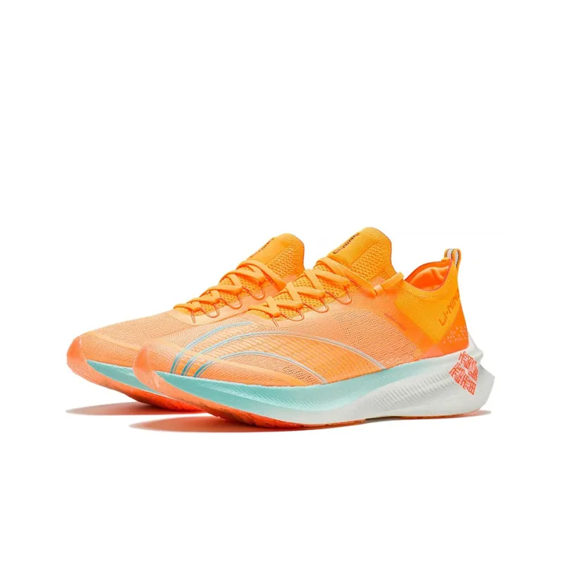 LiNing Feidian Challenger Breathable And Resilient Low Top Running Shoes Men's Fluorescent Mango Orange-2