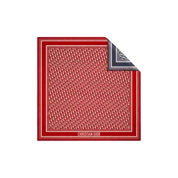 DIOR Silk Scarves Women's Red/Marine Blue