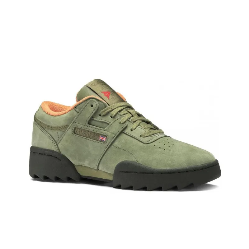 Reebok Workout Ripple OG Slip-Resistant Cushioning Wear-Resistant Low-Top Skateboard Shoes Women's Olive Green-2
