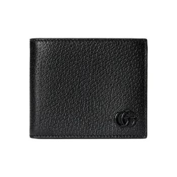 GUCCI Logo Plaque Bi Fold Wallet