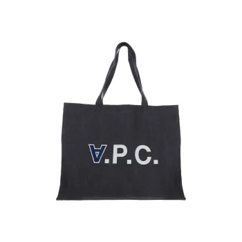 A.P.C Polyurethane Tote Bag Shopping Bag Handbag Unisex Blue