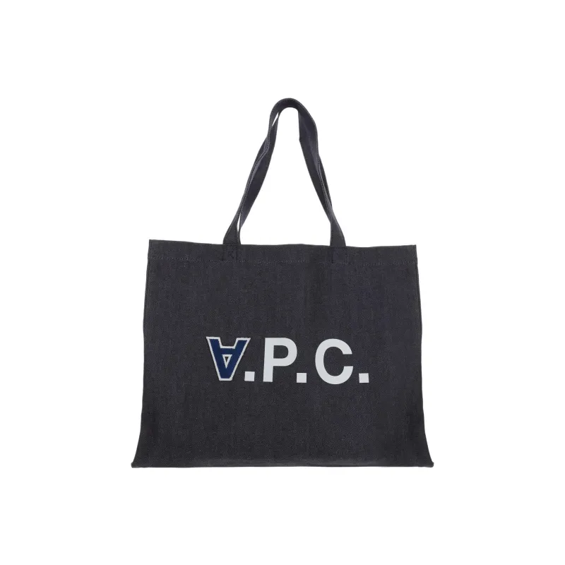 A.P.C Polyurethane Tote Bag Shopping Bag Handbag Unisex Blue-0