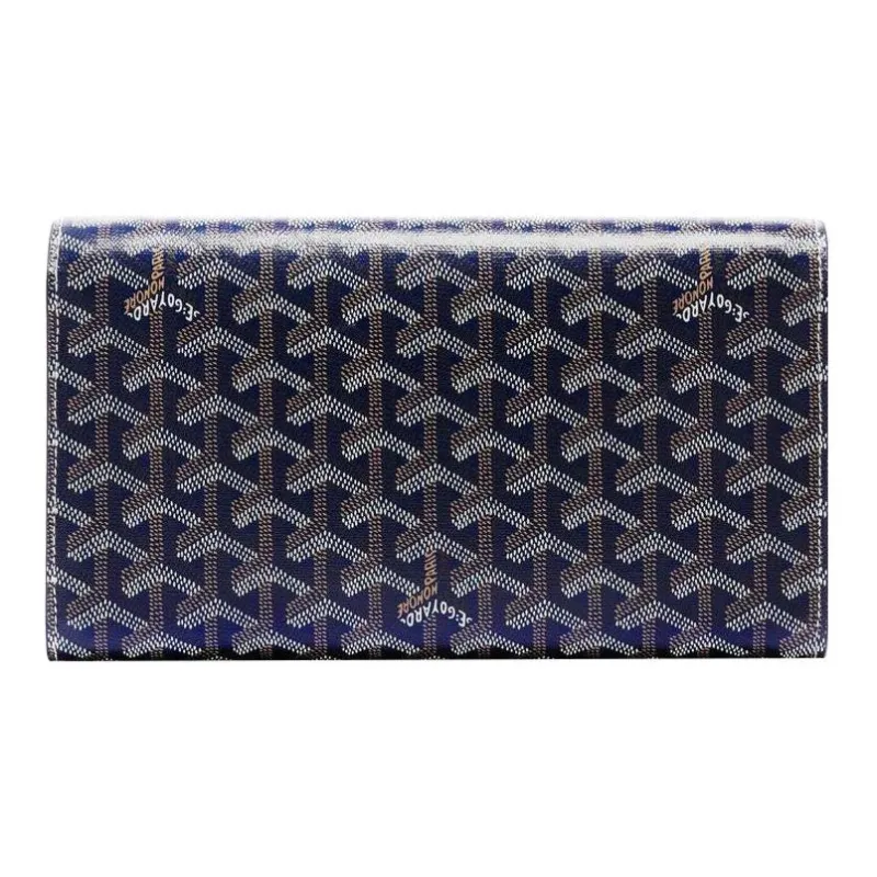 GOYARD MONTE-CARLO Canvas With Leather Clutches Crossbody Bags Small Size Women's Dark Blue-2