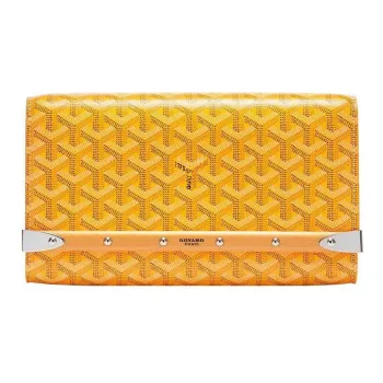 GOYARD MONTE-CARLO Canvas With Leather Clutches Crossbody Bags Small Size Women's Yellow