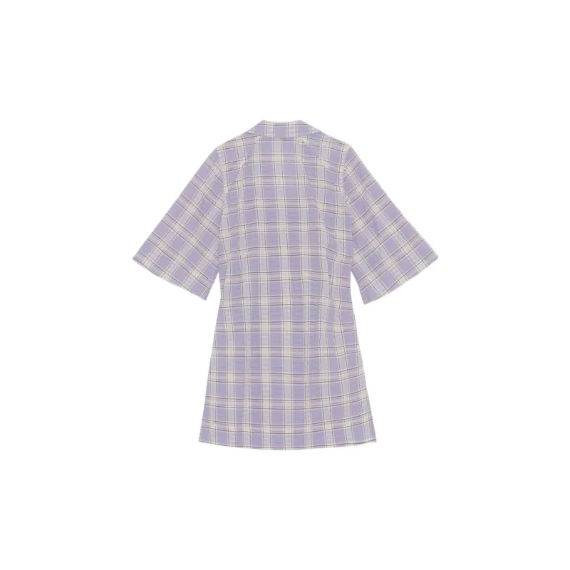 GANNI Short Sleeved Dress Women's Purple-1