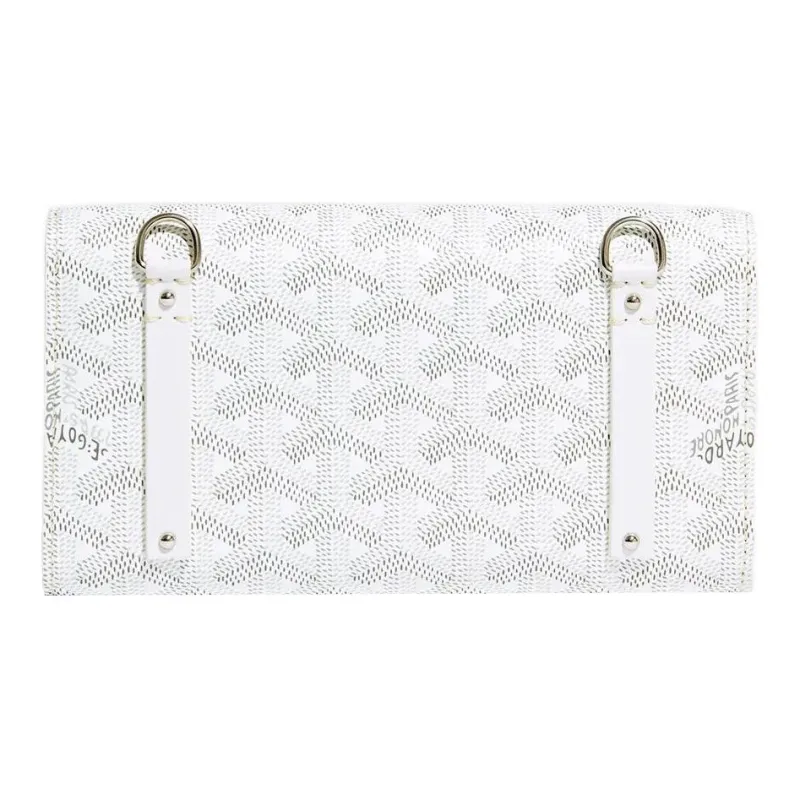 GOYARD MONTE-CARLO Calfskin Canvas Clutch Mini Women's White-2