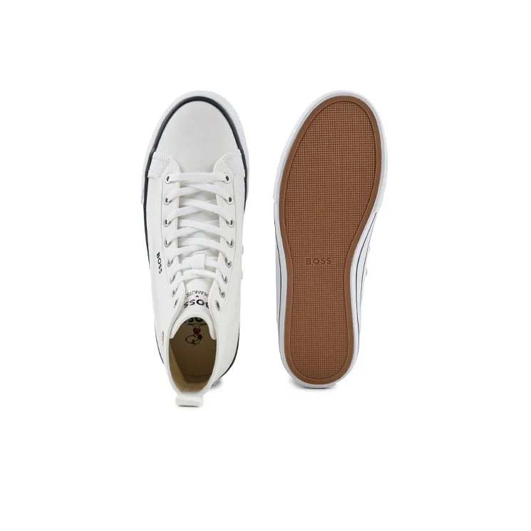 HUGO BOSS High-Top Stylish Skateboarding Shoes Men's White-4